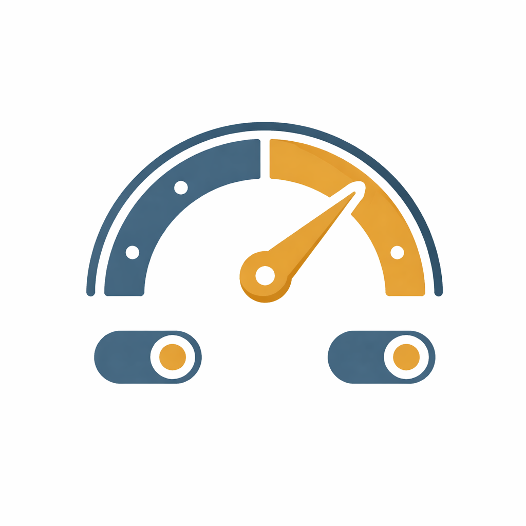 A dashboard dial with toggles, representing control over benefit plan performance